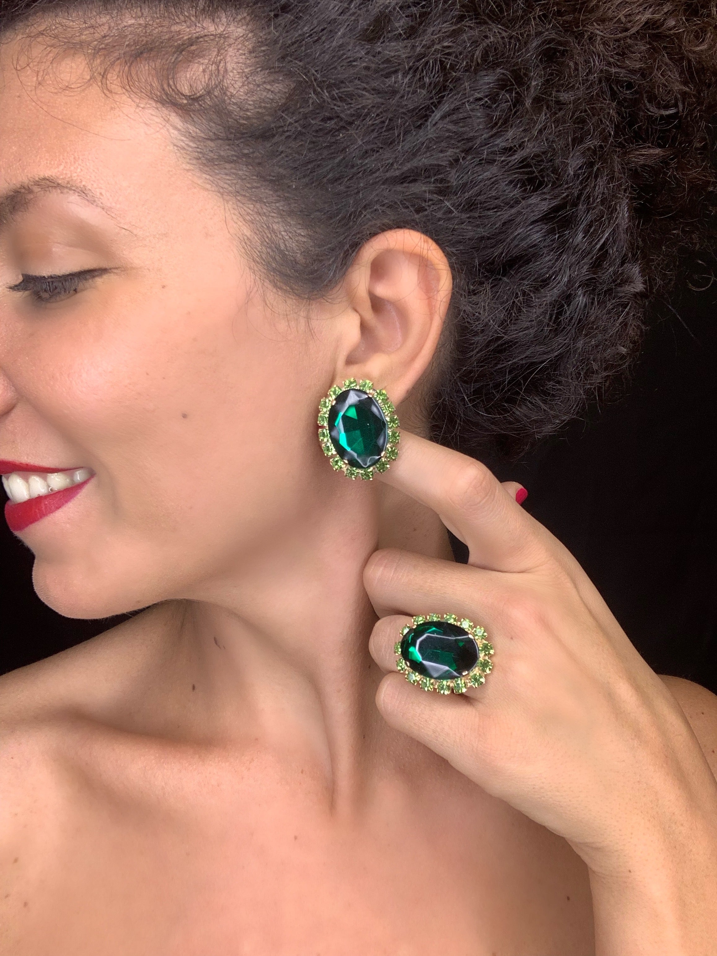 Gemme Earrings "Caterina" - Emerald