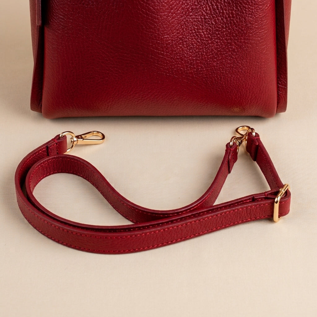 Borsa Vittoria in pelle - Borgogna