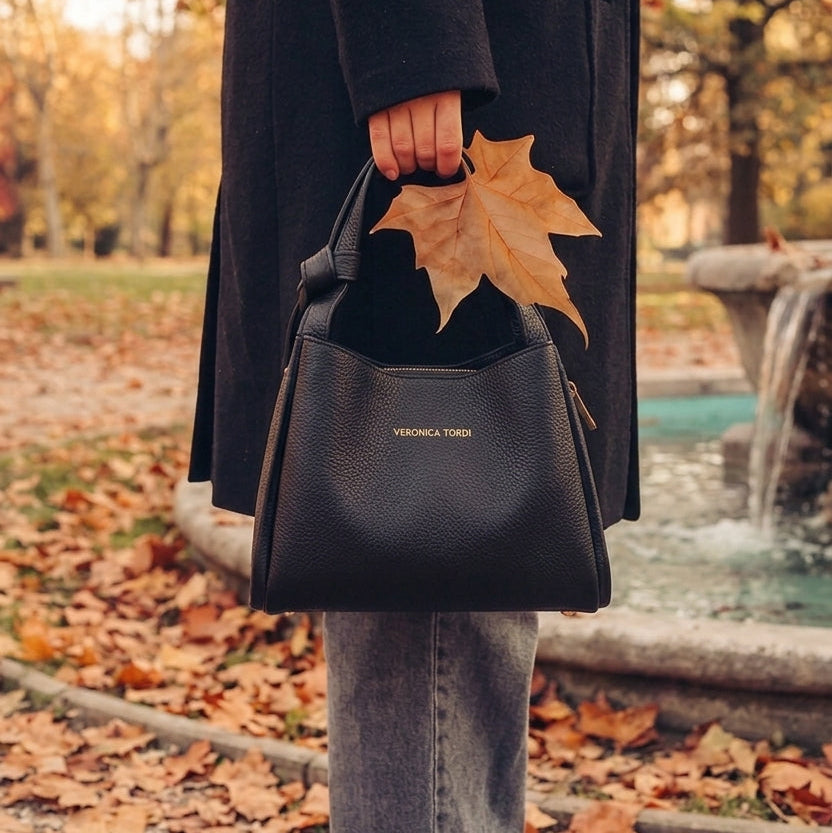 Borsa Vittoria in pelle - Nera