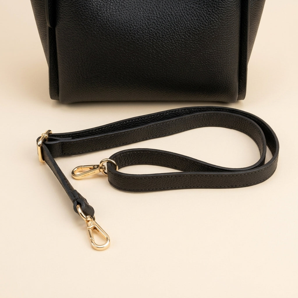 Borsa Vittoria in pelle - Nera