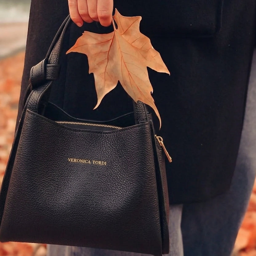 Borsa Vittoria in pelle - Nera