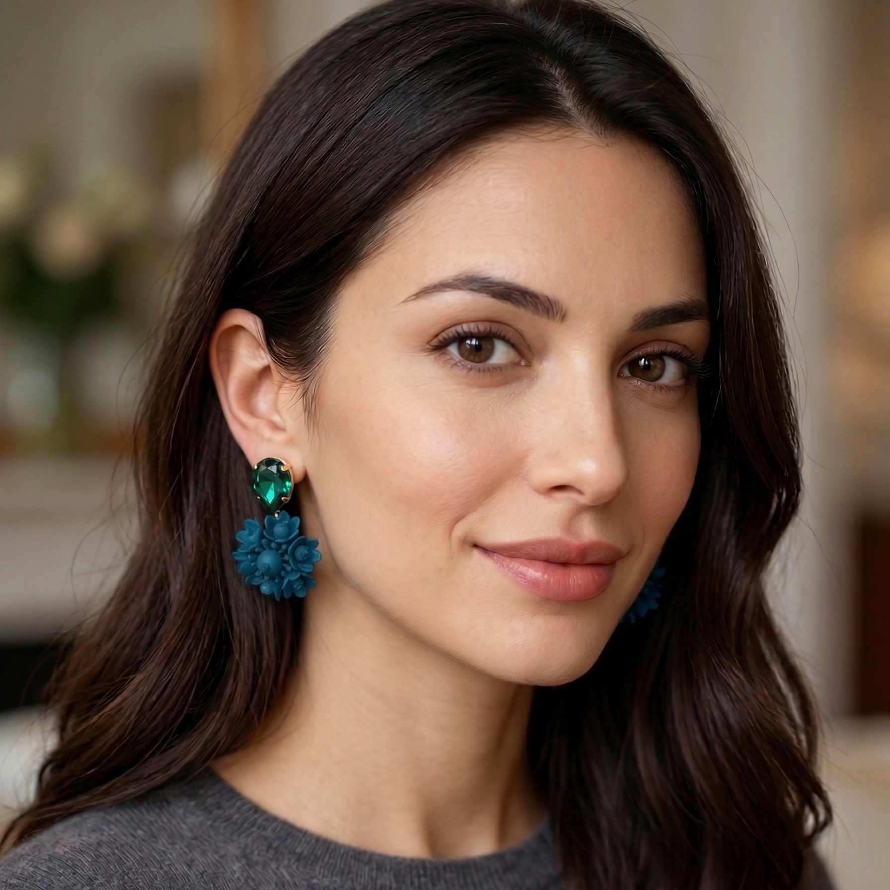 Orecchini Ghirlanda pavone pendenti