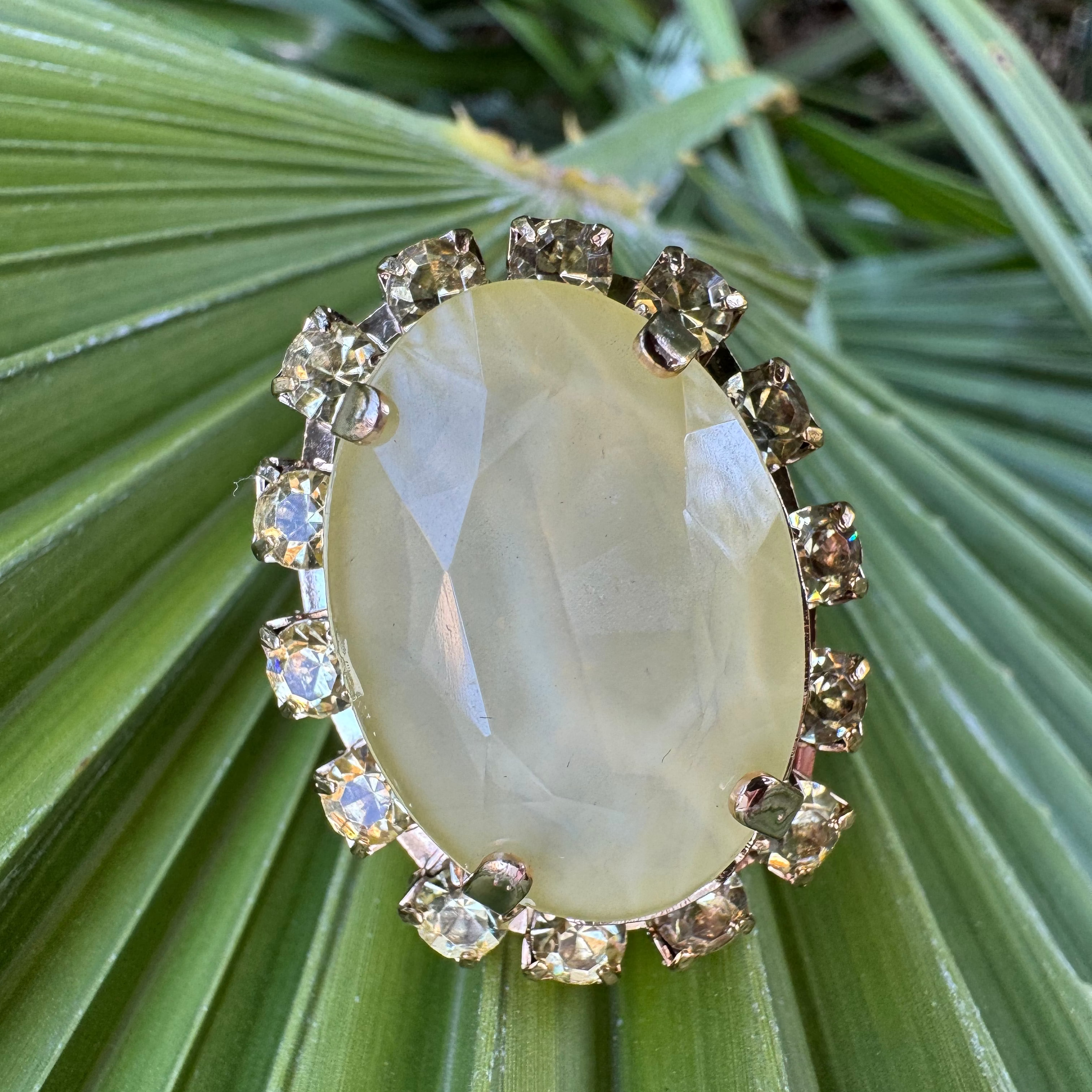 Anello Gemme "Vittoria" - Cristalli citrino e pietra pastello