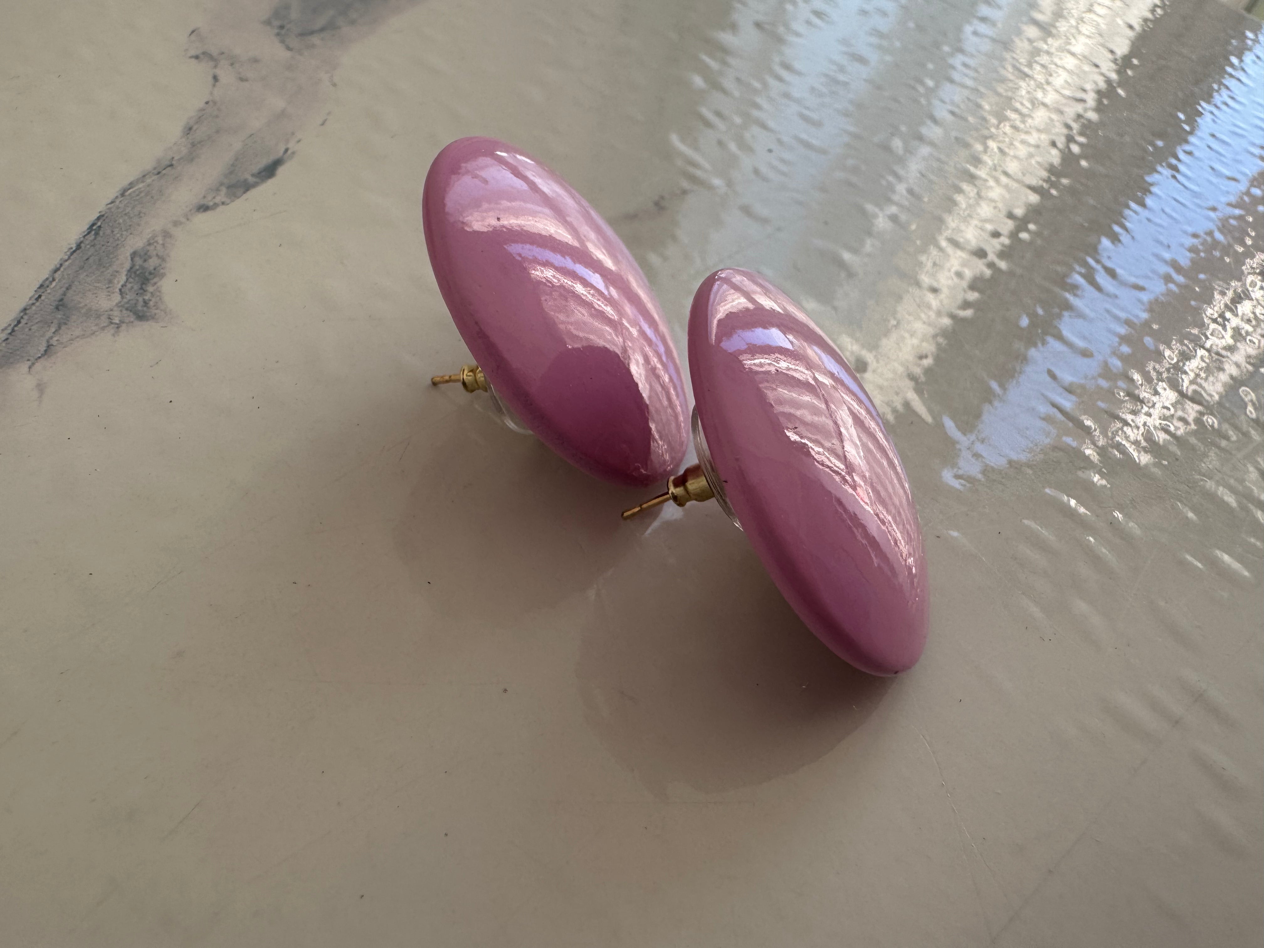 Ice Blue Cornflower Earrings Glossy Finish