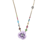 Collier "Peonia" Tropical Decò - Glicine con cristalli multicolor