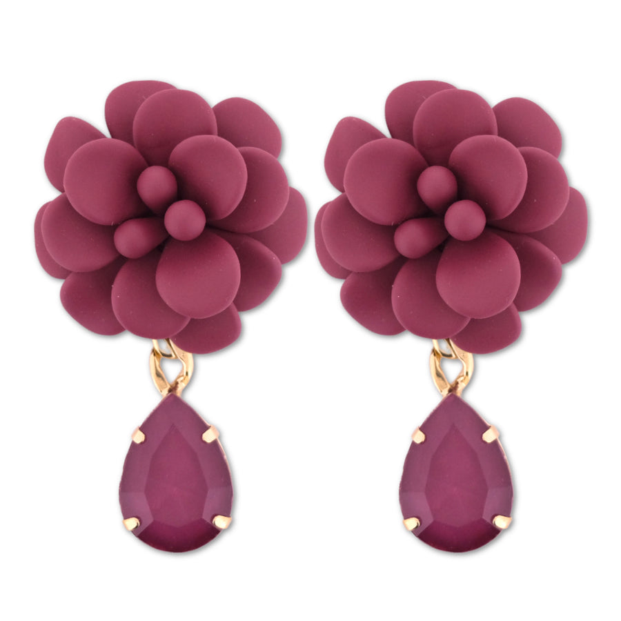 Hibiscus Cherry with Drop Stone