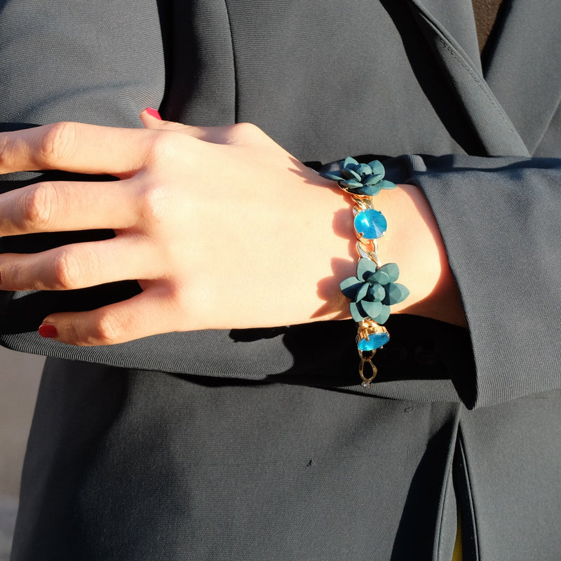 Bracciale Giglio Ottanio con Pietre Laguna