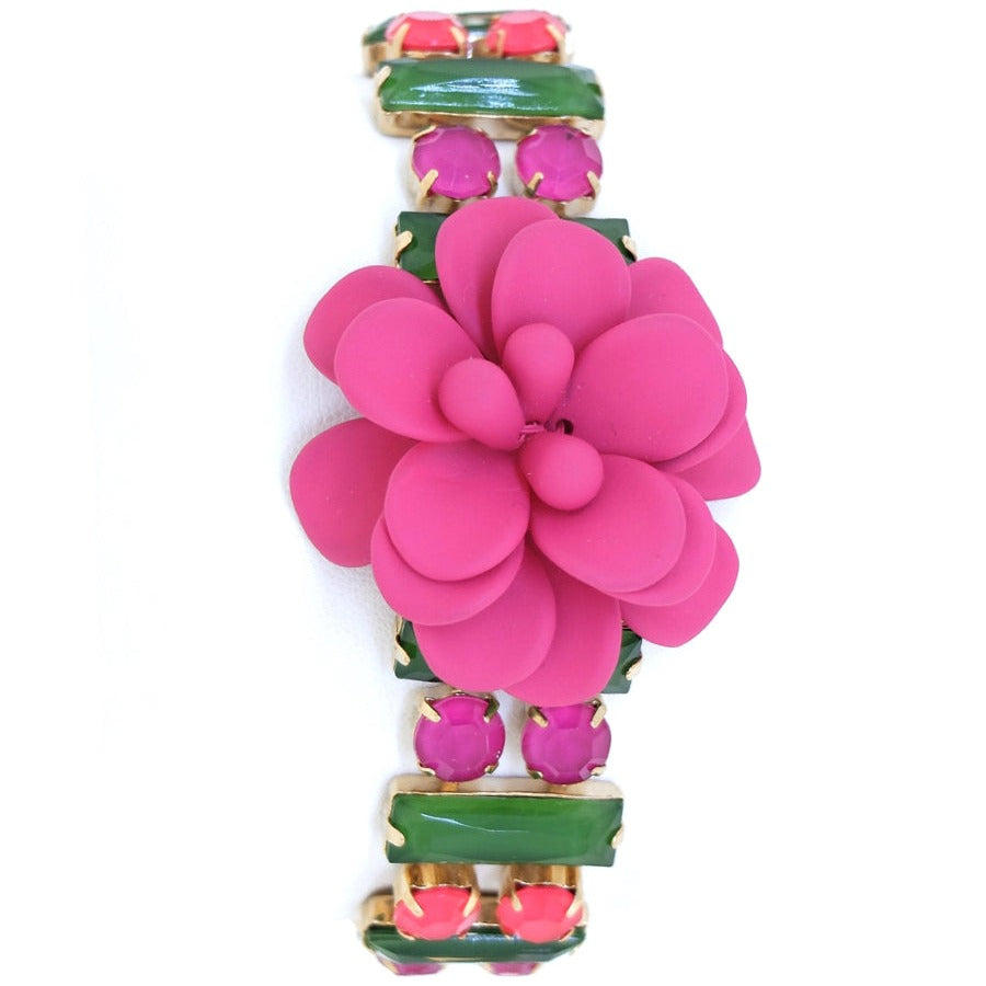 Fuchsia Hibiscus Bracelet "Dolce Vita" 