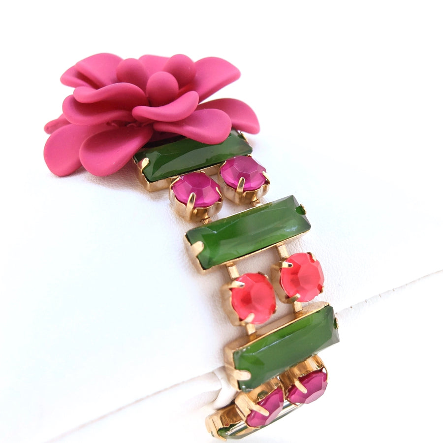 Fuchsia Hibiscus Bracelet "Dolce Vita" 