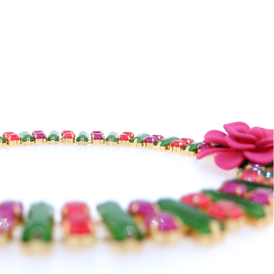 "Dolce Vita" Fuchsia Hibiscus Necklace 
