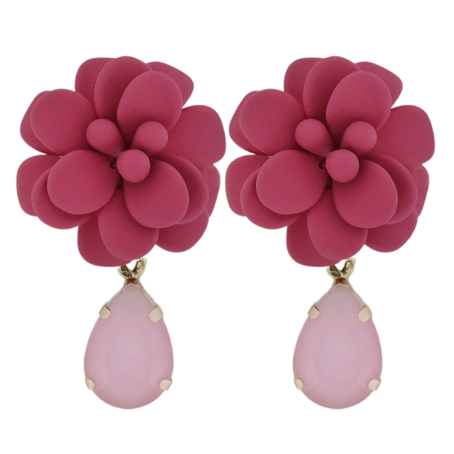 Hibiscus Fuchsia with Pink Drop Stone