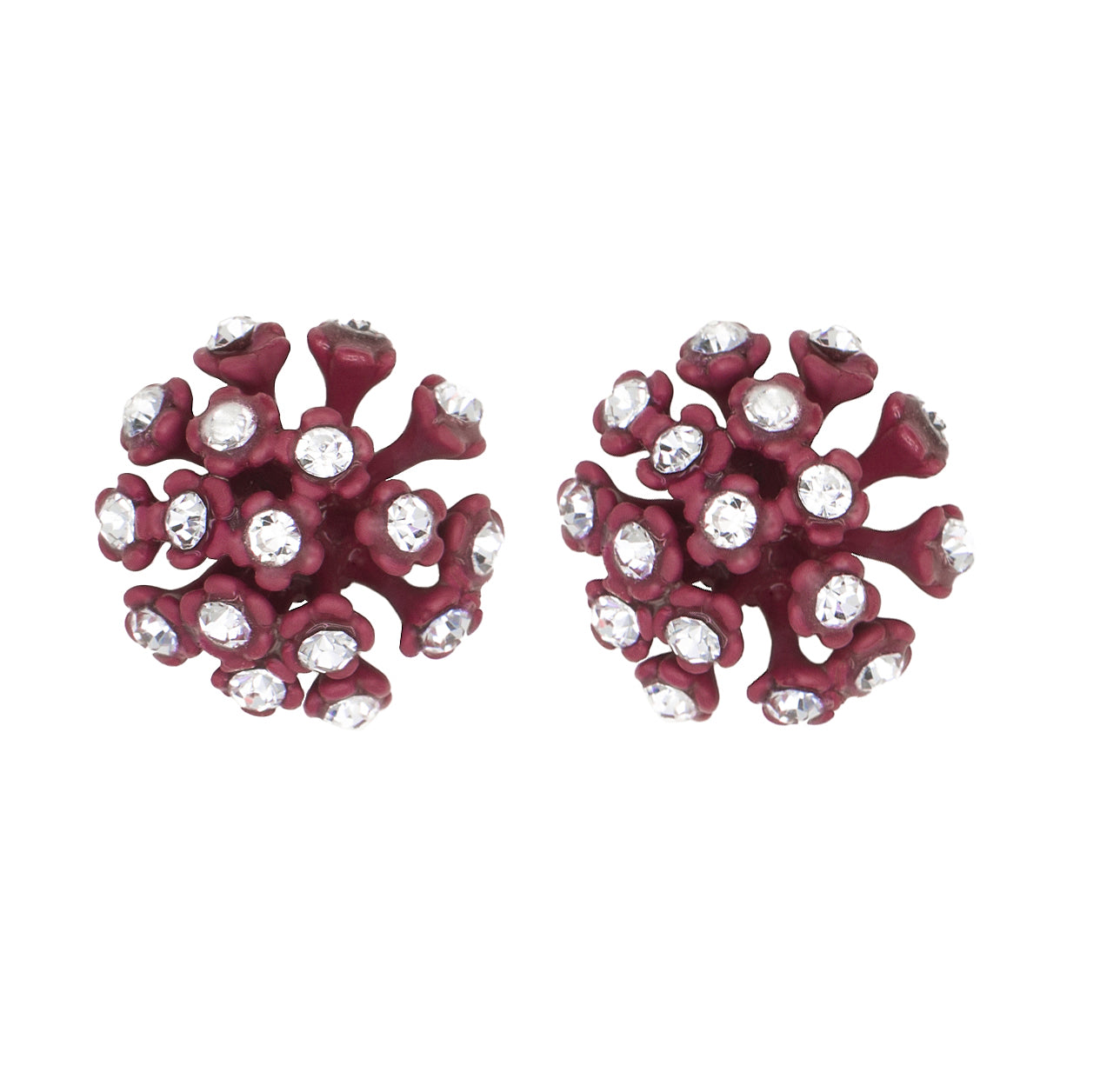 Cherry "Forget Me Not" Stud Earrings with Crystals
