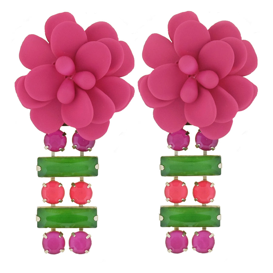 Hibiscus Fuchsia Earrings "Dolce Vita" 