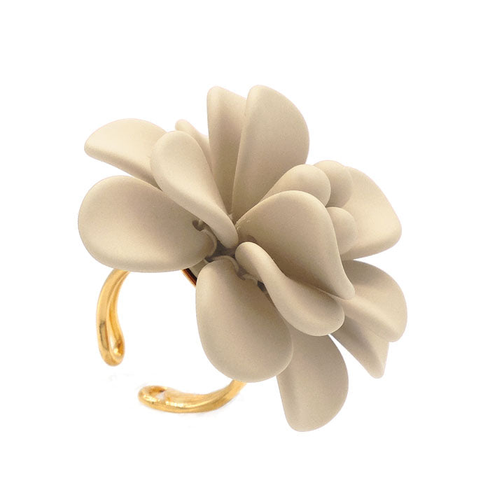 Beige Hibiscus Ring