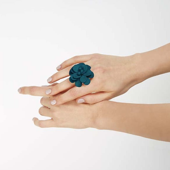 Hibiscus Teal Ring