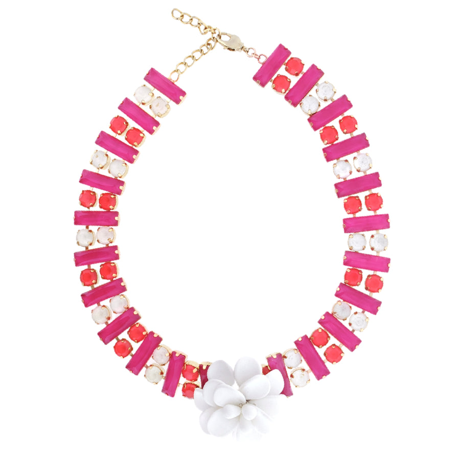 White Hibiscus Necklace "Dolce Vita" 