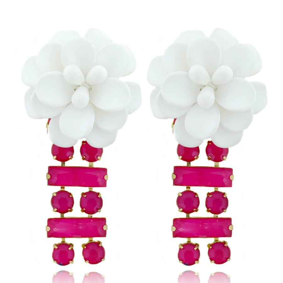 White Hibiscus Earrings "Dolce Vita" 