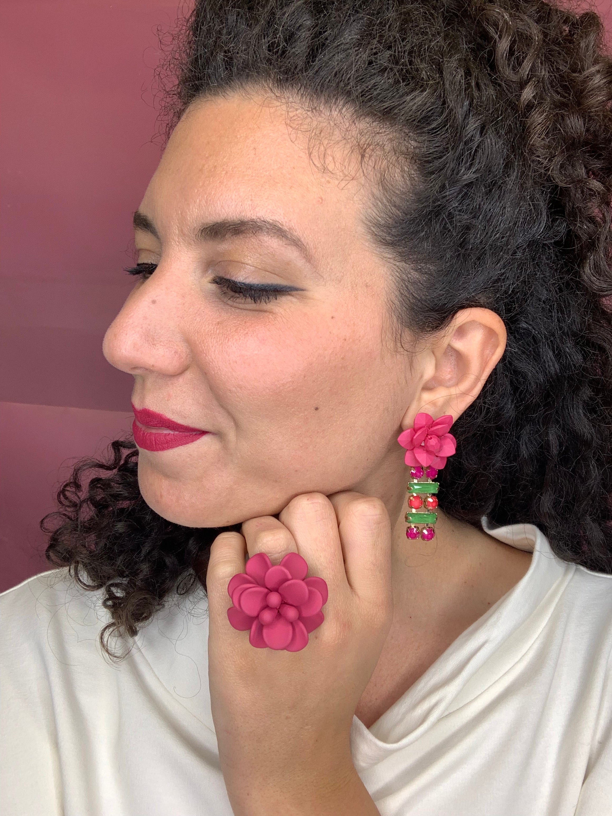 Fuchsia Lily Earrings "Dolce Vita"