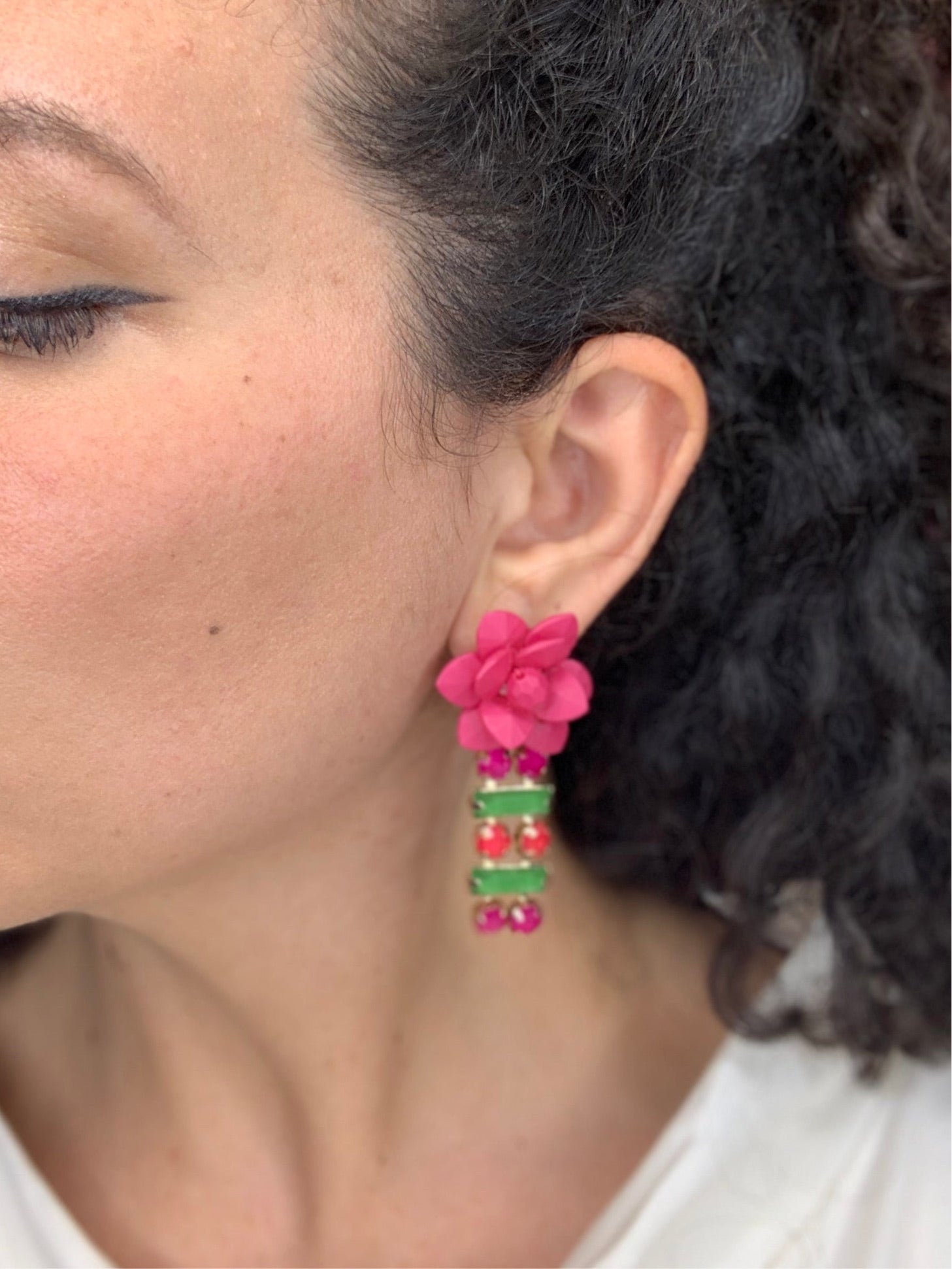 Fuchsia Lily Earrings "Dolce Vita"