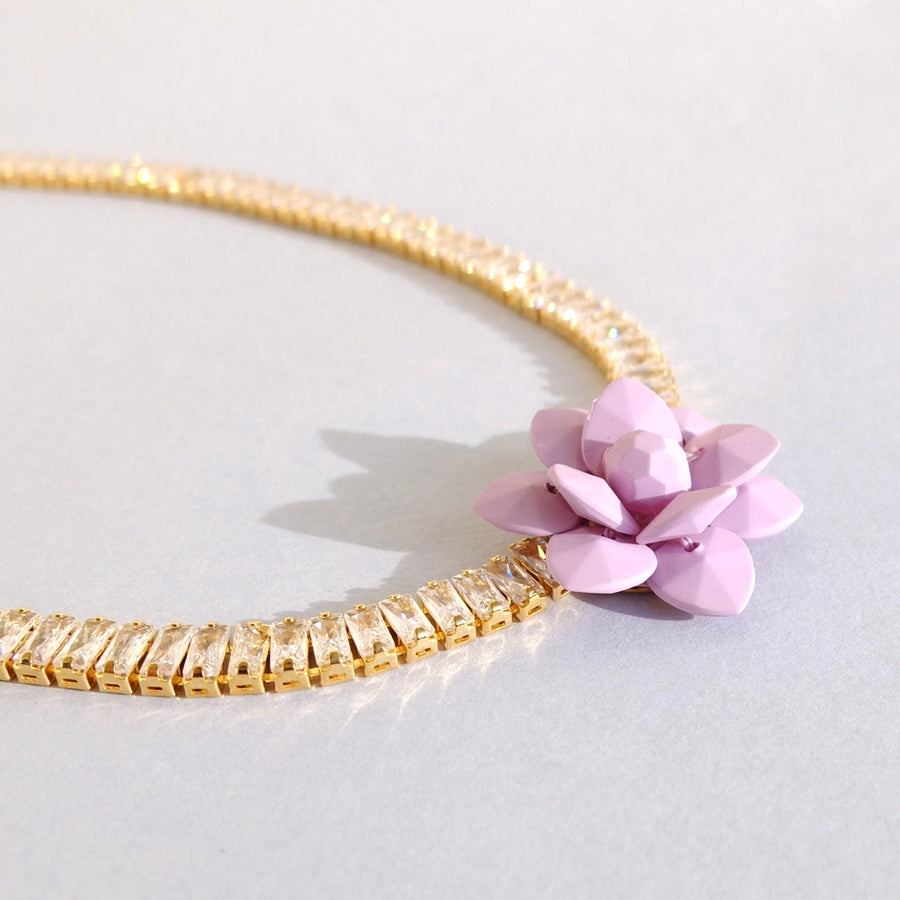 Zirconia Necklace Lily Light Wisteria