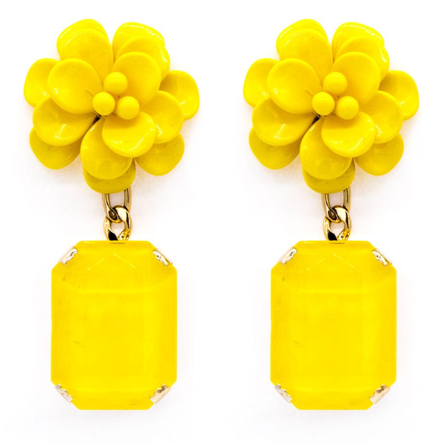 Ibisco Giallo con Pietra Rettangolare.